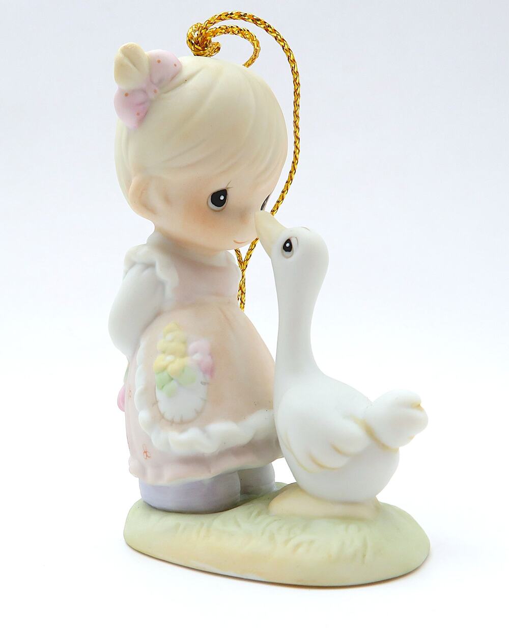 Precious Moments Make a Joyful Noise Ornament 522910 Girl with Goose Enesco 1989